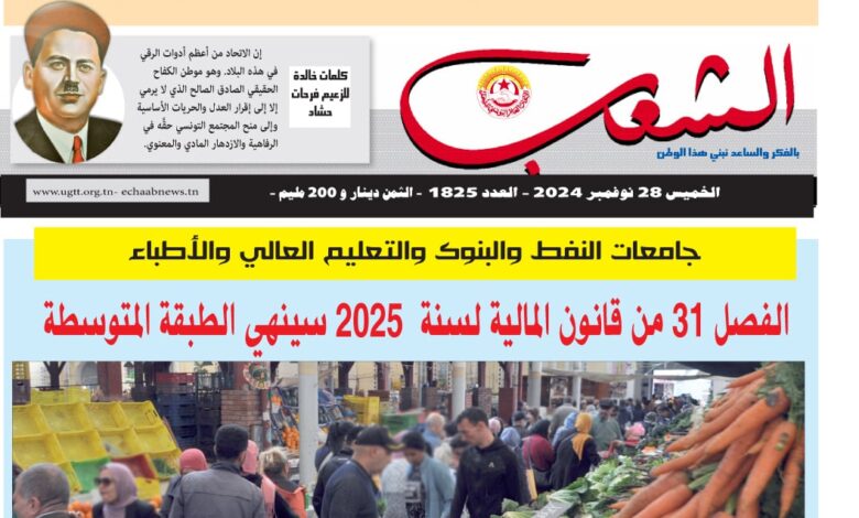 صورة النسخة الألكترونية من العدد 1825 من جريدة الشعب ليوم الخميس 28 نوفمبر  2024
